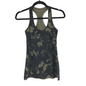 Lululemon Cool Racerback Tank Top Biggie So Fly Butterfly Fatigue Green Black 4